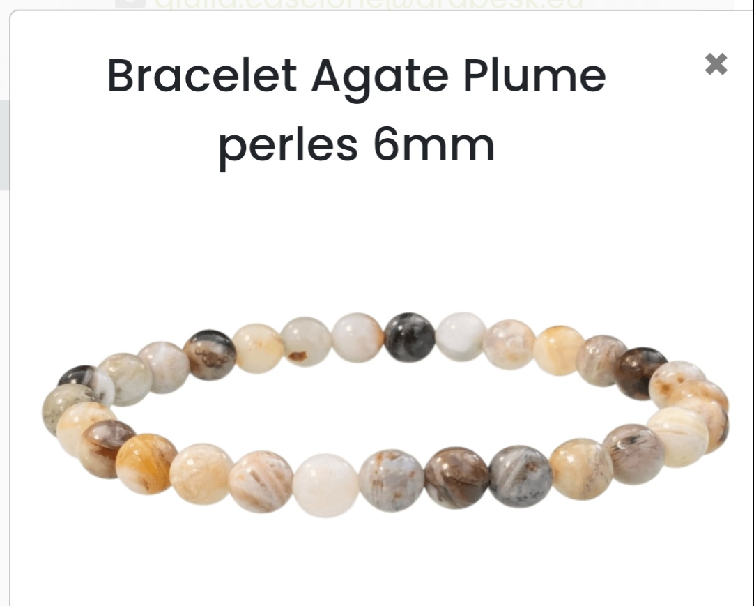 Bracelet en pierre naturelle Agate Plume