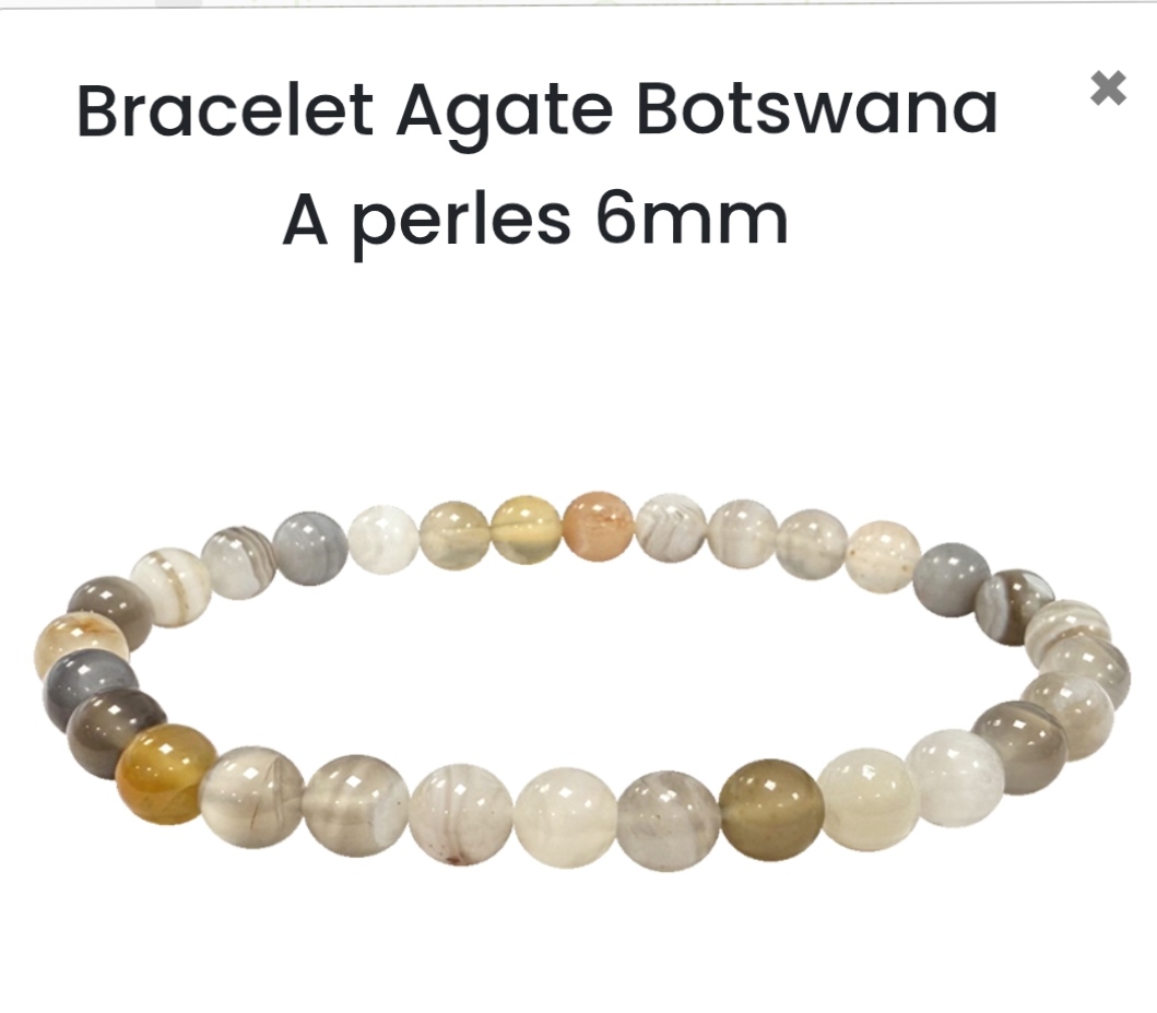 Bracelet en pierre naturelle Agate Botswana