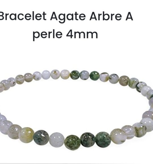 Bracelet en pierre naturelle Agate Arbre perle 4mm