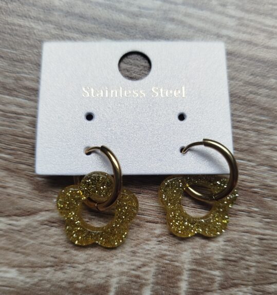 Boucle d'oreille Fleur Jaune